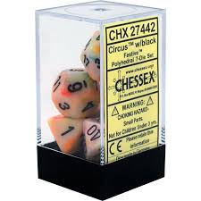 Festive Circus / Black 7 Dice Set - CHX27442